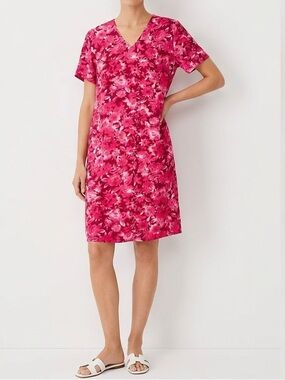 Sag Harbor Hot Pink Floral Midi Dress